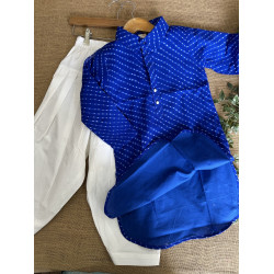 Boys' Blue Mothda  Kurta